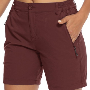 Shorts de golf d'été haute performance pour femmes, respirants, tricotés, avec fermeture éclair à la taille, motif uni, service OEM, séchage rapide - Product Image 3