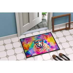 Hippie Animal Sheep Doormat Non-Slip Washable Low Pile 24H X 36W Indoor <b>Outdoor</b> Entryway <b>Mat</b> Front Door Rug - Product Image 4
