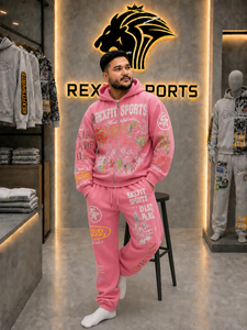 Custom Graphic Printed <b>Full</b> <b>Zip</b> <b>Hoodie</b> Tracksuit Heavyweight Acid Washed Streetwear Men Sweatshirt Sweatpants Outfit 100% Cotton - Product Image 1