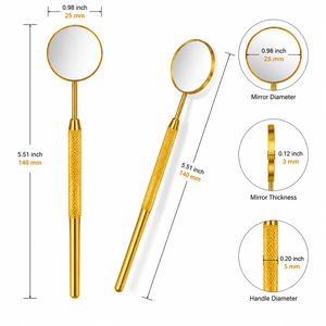 Gold Plated Round Pocket Handheld <b>Makeup</b> <b>Mirror</b> 3X <b>Magnifying</b> Single Side Metal Frame - Product Image 5