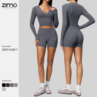 Shorts de yoga taille haute extensibles à manches longues en Spandex/Nylon respirant et écologique, couleurs unies, grandes tailles, OEM/ODM, séchage rapide
