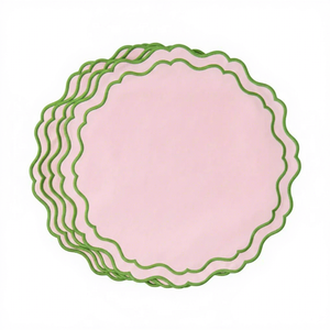 Factory OEM ODM Embroidered Letters <strong>Scalloped</strong> Placemat <strong>Linen</strong> <strong>Napkins</strong> Scallop Edge Table <strong>Napkins</strong> for Weddings <strong>Napkin</strong> Cotton <strong>Linen</strong> - Product Image 1