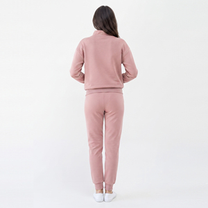 Women Fleece Nursing Tracksuit Casual 100% Cotton <b>Stand</b> Collar <b>Drop</b> Shoulder Full Sleeve Maternity & Nursing Tracksuit Ladies - Product Image 2