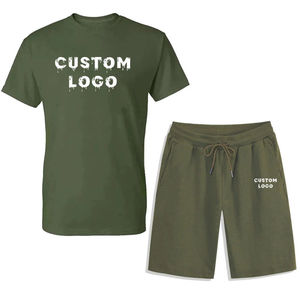 Men's White <b>T</b>-<b>Shirt</b> And Black Shorts Set Two Piece Crewneck Tee With Matching Shorts Casual Activewear Lounge Wear - Product Image 2