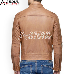 Veste d'hiver en cuir véritable pour hommes, style motard, chaude, avec fermeture éclair, coupe ajustée, décontractée, à la mode, pour la conduite en plein air et les voyages - Product Image 3