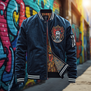 Wool Shell Cotton Lining Men Varsity <b>Jacket</b> Embroidered Style with OEM ODM Customization - Product Image 5