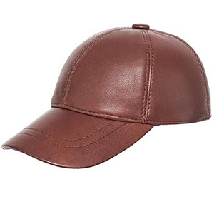 Casquette de baseball en cuir pleine fleur réglable sans boucle, logo personnalisé, qualité supérieure, chapeau décontracté et tendance - Product Image 3