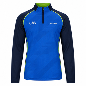 <span class=keywords><strong>Maglia</strong></span> Sportiva Blu e Blu Navy a Maniche Lunghe con Finiture Verde Lime, Traspirante, per Squadre, Adatta a Tutte le Stagioni, Asciugatura Rapida - Product Image 1