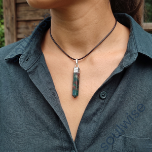 Pendentif crayon en pierre de sang multicolore, forme hexagonale, style classique, bijoux unisexe pour cadeaux de mariage et d'anniversaire, hindouisme - Product Image 2