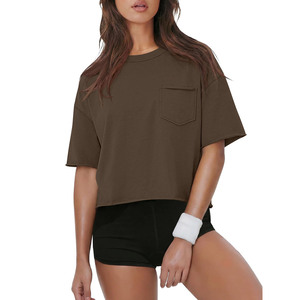 T-shirts courts pour femmes, coupe ajustée, manches courtes, personnalisables avec logo, respirants, pour filles et femmes - Product Image 2