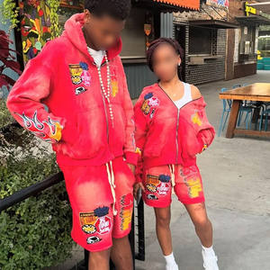 Custom Shorts <b>Set</b> Unisex Zip Up Hoodie And Shorts <b>Set</b> Men's Clothing New Styles Men's Printed <b>Knitted</b> Hooded Sweatshirt <b>Set</b> - Product Image 5