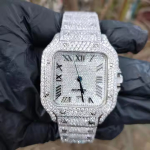 Reloj de pulsera de cuarzo elegante para hombre con diamantes de moissanita modernos, estilo de moda de lujo premium - Product Image 1