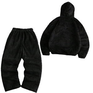 Conjunto Deportivo de Lana de Cordero para Hombre, Conjuntos con Bordado Personalizado, Sudadera con Cierre y Pantalones Deportivos de Sherpa para Hombre, Conjuntos Deportivos de Alta Calidad - Product Image 4