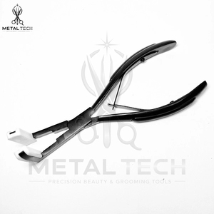 Matte Black Hair Extension <b>Tape</b> Press Pliers, Reinforced Frame Structure, <b>White</b> Silicone Cushion Jaws, Sealing Clamp Tool - Product Image 3