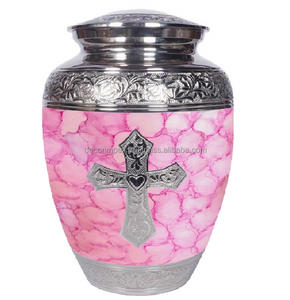 Urne funéraire en métal artisanale de qualité exportée pour les cendres humaines Urne funéraire décorative en métal pour adultes - Product Image 3