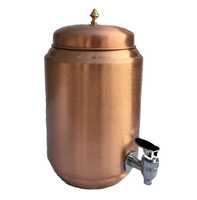 Pot Matka en Cuivre Pur Martelé avec Robinet et Couvercle pour Distributeur d'Eau