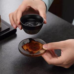 Hot Sale <b>Square</b> & Round Design Wood Resin Coaster with Holder <b>Set</b> Tea & Coffee Cup Mats & Pads - Product Image 4