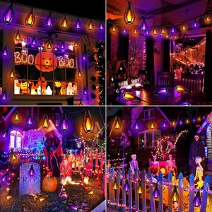 Luci Solari a Fiamma Impermeabili da Esterno 27Ft con 10 Lampadine LED per Halloween, Luci a Fiamma Tremolante per Giardino, Cortile, Patio - Product Image 2
