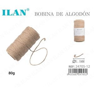 Bobina di Filo di Cotone Iln 80g 1.5mm Colore Naturale per Cucito - Product Image 3