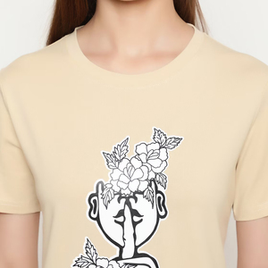 T-shirts d'été pour femmes à col rond, coupe classique, couleur unie, personnalisables avec logo, haute qualité, respirants, en gros, en promotion - Product Image 6