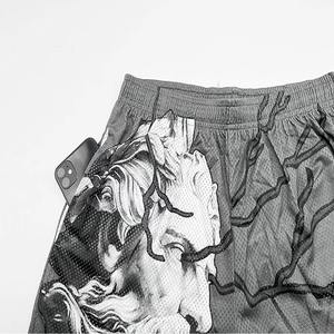 Shorts en coton pour homme coupe décontractée, motif graphique rétro, style estival, personnalisables pour le quotidien et le skateboard, taille mi-haute en coton - Product Image 6