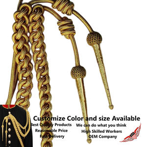 Cordón de Aiguillette Dorado con Etiquetas Doradas, Aiguillette Dorado Marino - Product Image 4