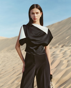 กางเกงขายาวผู้หญิงรุ่นใหม่ล่าสุด สไตล์มินิมอล ELYN WIDE-LEG PANTS ซิปด้านข้าง เอวสูง พร้อมบริการ ODM - Product Image 4