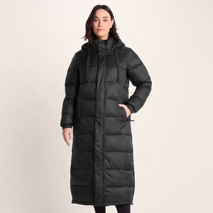 Chaqueta bomber larga con capucha para mujer, abrigo de invierno con bolsillos y cierre de cremallera, tejido aislante, gruesa, para exteriores - Product Image 4