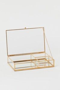 Customized Glass Partition Storage Box With Metal Frame For Jewelry Organizers And Decorative Use - Product Image 4
