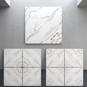 Baldosas de Porcelana con Efecto Mármol, 600x600mm, Acabado Pulido de Alto Brillo, Garantía de 5 Años, 10mm de Grosor - Product Image 2