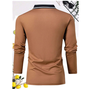 เสื้อโปโลแขนยาวผ้าฝ้ายเนื้อนุ่มปักโลโก้ตามสั่งสำหรับผู้ชาย เสื้อโปโลสำหรับพ่อแม่ลูกสำหรับผู้ใหญ่และเด็ก - Product Image 2