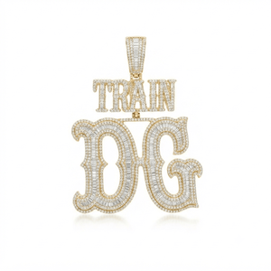 Personalized Big Name Gold Plated 925 Silver Fully Iced Moissanite Diamond Pendant Charms Hip Hop Rapper <b>Chunky</b> Necklace Jewelry - Product Image 1