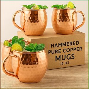 Colección de tazas de cóctel de cobre, tazas para bebidas reutilizables de calidad premium, tazas duraderas con acabado para servir bebidas - Product Image 1