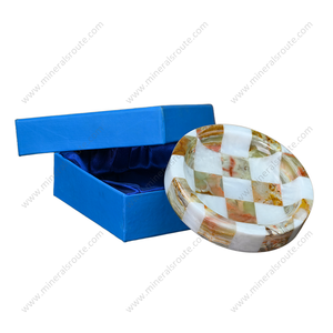 Cendrier classique en marbre pour la maison, le bureau et l'hôtel, en marbre blanc et onyx vert multi-vertiges, pour cigarettes et cigares - Product Image 3