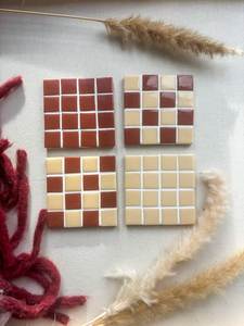 Sous-verre carré en mosaïque de verre, support pour brûleur d'encens, tapis de protection de surface de table résistant à la chaleur pour tasses à café, verres et verrerie - Product Image 2