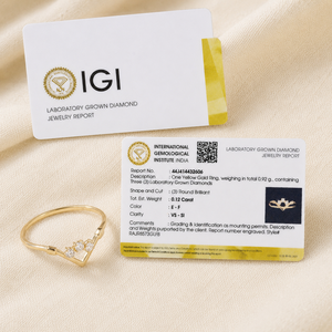 Bague en or jaune massif 14 carats avec diamant de laboratoire taille brillant, bijoux fins pour femmes, certifiée IGI, alliance de luxe - Product Image 6