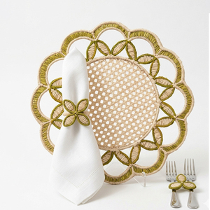 Meilleur prix, nouveau design, set de sets de table ronds en corde de papier faits à la main avec serviette et anneau floral pour la décoration de table, en provenance du Vietnam - Product Image 5