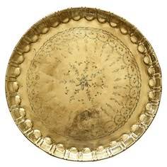 Elegante bandeja de latón pulido para servir, plato de metal para mesa de comedor, restaurante, hotel, banquete de boda, catering, uso doméstico - Product Image 3