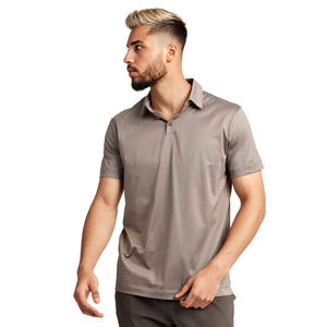Polo de Manga Corta para Hombre, 100% Algodón, Tejido de Punto, Color Sólido, Casual, Transpirable, Corte Regular, Negro, Azul Marino, Beige - Product Image 5