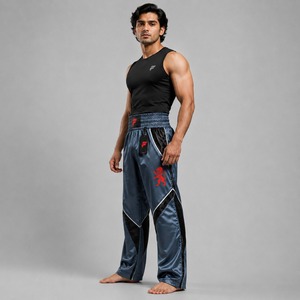 Pantalones de kick boxing duraderos con costuras reforzadas, ajuste cómodo y calidad premium para la práctica regular de artes marciales. - Product Image 3