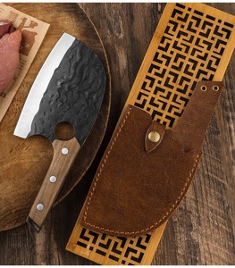 Custom Handmade Forged Carbon Steel Cleaver <b>Knife</b> Wood Handle Leather Sheath 8in 3.0mm Thick Blade Extra <b>Sharp</b> Modern - Product Image 4
