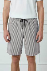 Pantalones Cortos Bermuda de Algodón a Rayas para Hombre, Cintura Media con Cordón, Estilo Casual - Product Image 4