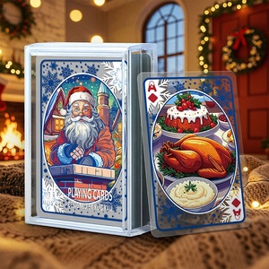 Cartes à jouer en plastique transparent Frosted Christmas Memories, fabrication OEM disponible - Product Image 3
