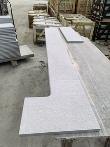 Dalles de pavés en <span class=keywords><strong>pierre</strong></span> de quartzite blanc naturel brossé flammé 600*300 pour revêtement de sol extérieur de piscine - Product Image 5