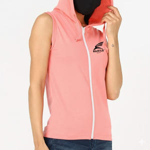 Sweat à capuche sans manches zippé de haute qualité pour hommes, personnalisable multicolore, en coton mélangé – Collection Basiques Hommes - Product Image 1