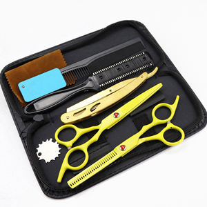 Easy To Use Sharp Barber <b>Thinning</b> Shears Kit with <b>Mirror</b> Polish Stainless Steel Scissors Set Steel Handle Comb Lightweight - Product Image 4