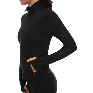 Veste de course zippée pour femme en maille respirante avec logo personnalisé de haute qualité, idéale pour le yoga et la gym, avec poches – Vente en gros - Product Image 5