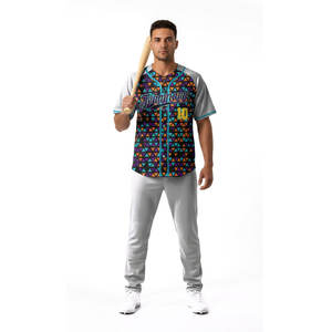 Maillots de baseball rayés personnalisés en gros, haute qualité, 100 % polyester, ensemble de maillots de baseball vierges pour adultes et équipes débutantes - Product Image 6