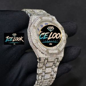 นาฬิกาข้อมือผู้ชาย ICE LOOK หรูหรา ตัวเรือนสแตนเลสสตีล ขนาด 40 มม. หน้าปัดทรงกลม ระบบควอตซ์ พร้อมกระจกแซฟไฟร์ และคุณสมบัติเรืองแสง - Product Image 4