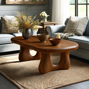 Mesa de centro de madera maciza para sala de estar, mesa de centro de madera artesanal hecha en Vietnam, tamaño personalizado con MOQ bajo - Product Image 1